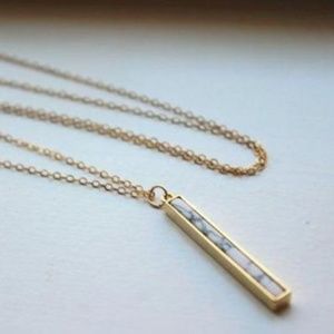 Howlite Bar Necklace - 14" choker